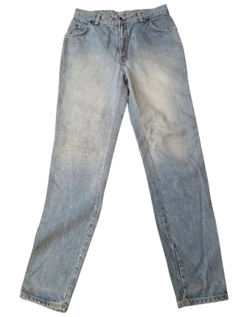 Vtg 80s Levis High Rise Mom Fit Seamed 30 X 32 Denim Jeans Made in USA Split 13